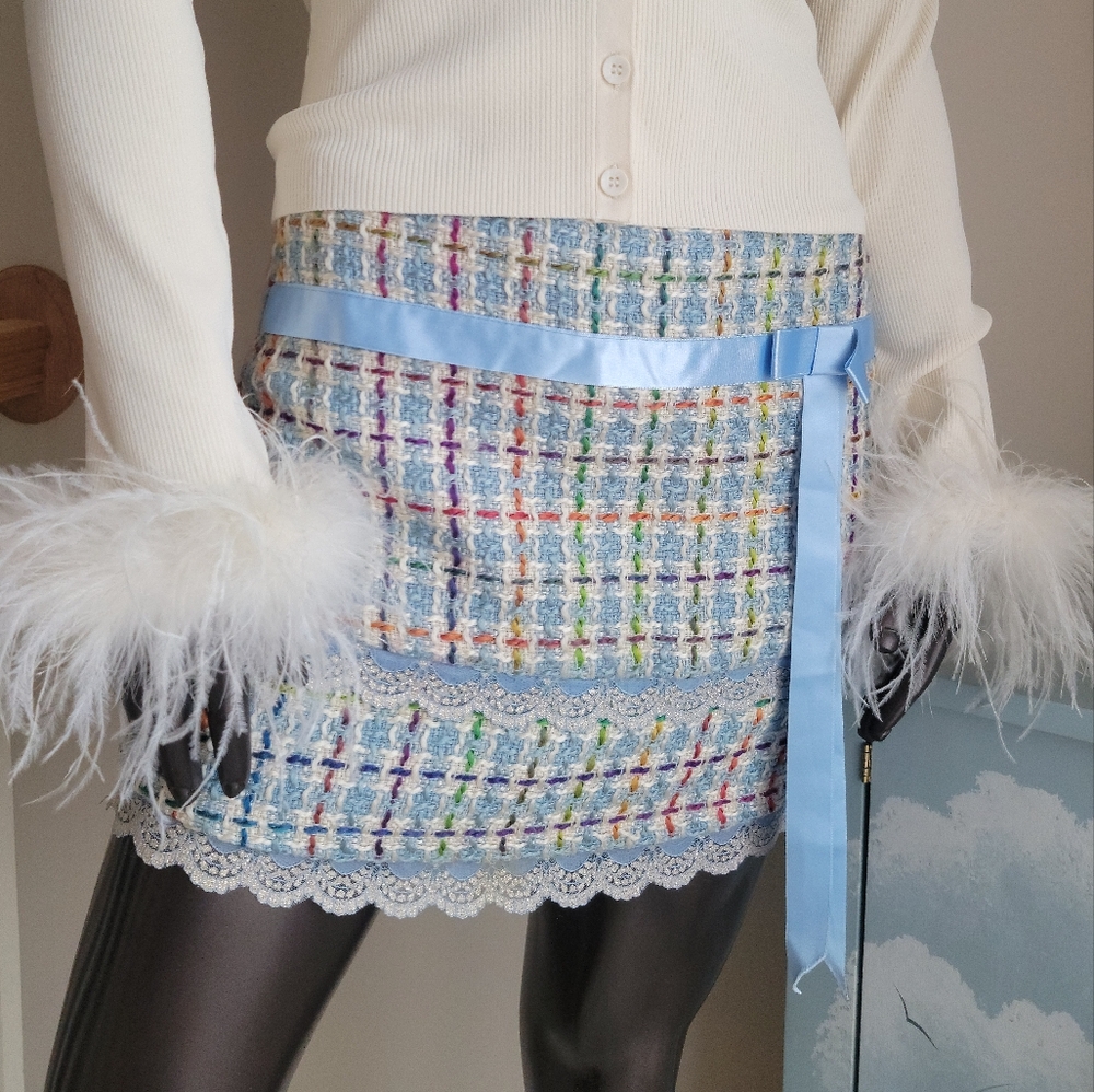 Vintage Deaigner Y2K Tweed Micro Skirt
